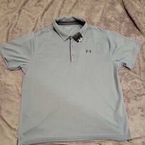 Under Armour Mens Polo Shirt Loose Performance Polo Casual Golf Blue Size 3XL